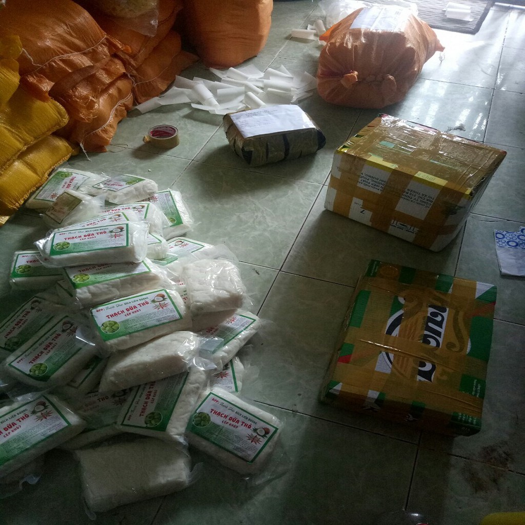 Giá sỉ 1kg Thạch dừa loại 12Ly ép thô tặng hương dừa