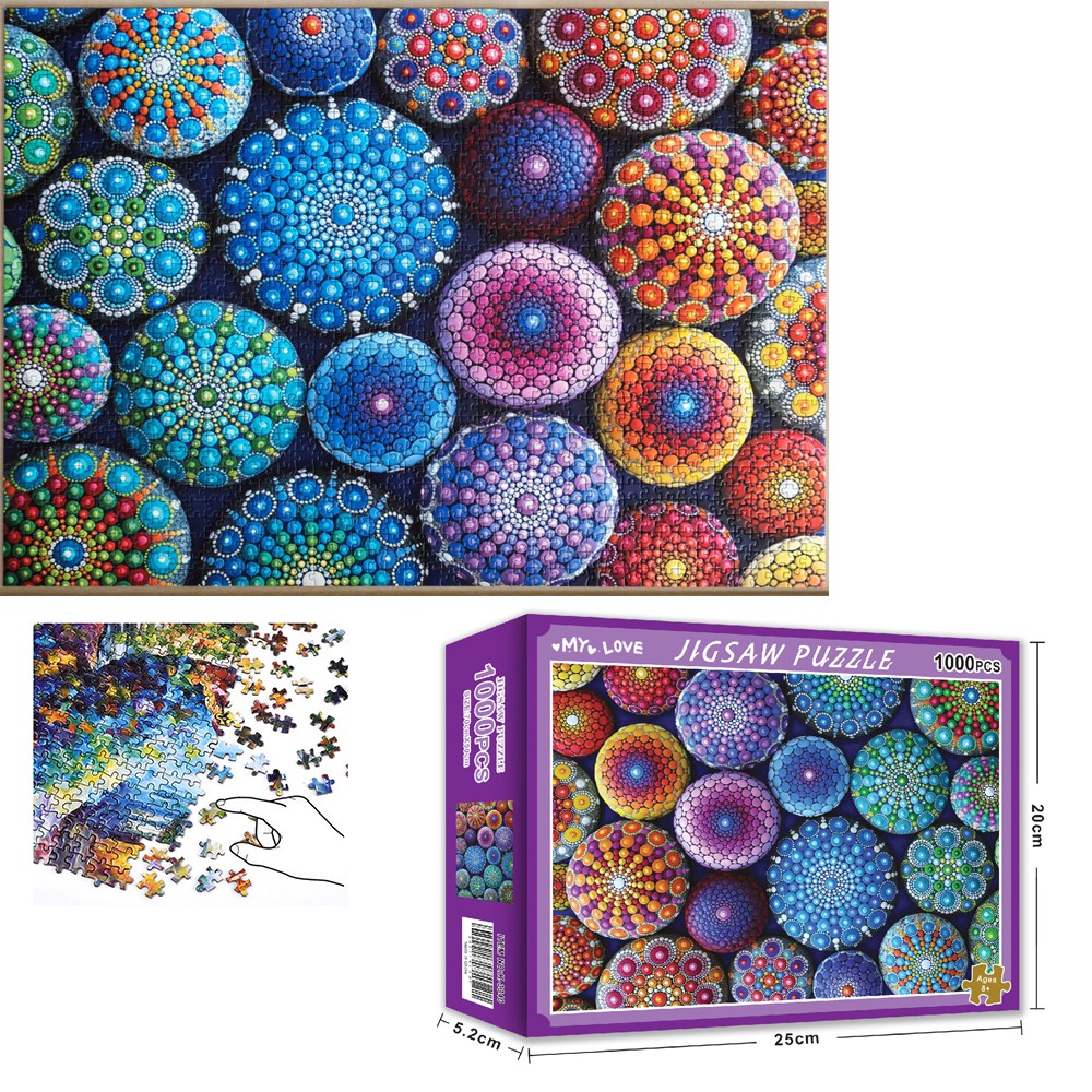 [Hoàn tiền 10%][Hoàn tiền 6%]Bộ Tranh Ghép Xếp Hình 1000 Pcs Jigsaw Puzzle (Tranh ghép 70*50cm) Hoa Văn Màu Sắc Bản Thú Vị Cao Cấp-H33