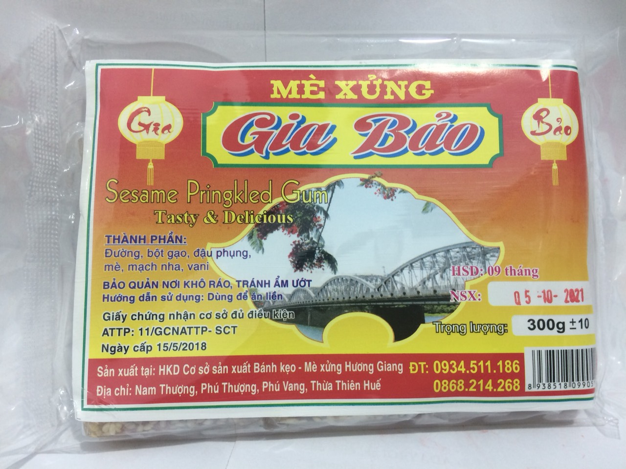 [Hcm]Combo of 5 Hue Sesame Candy 200g