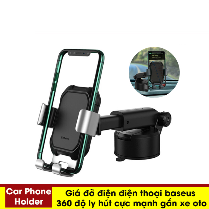 [BẢO HÀNH 12 THÁNG] Giá đỡ điện điện thoại baseus 360 độ ly hút cực mạnh gắn xe oto ( baseus tank gravity car mount holder with suction base)