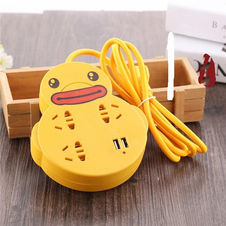 Ổ cắm điện hình con vịt màu vàng