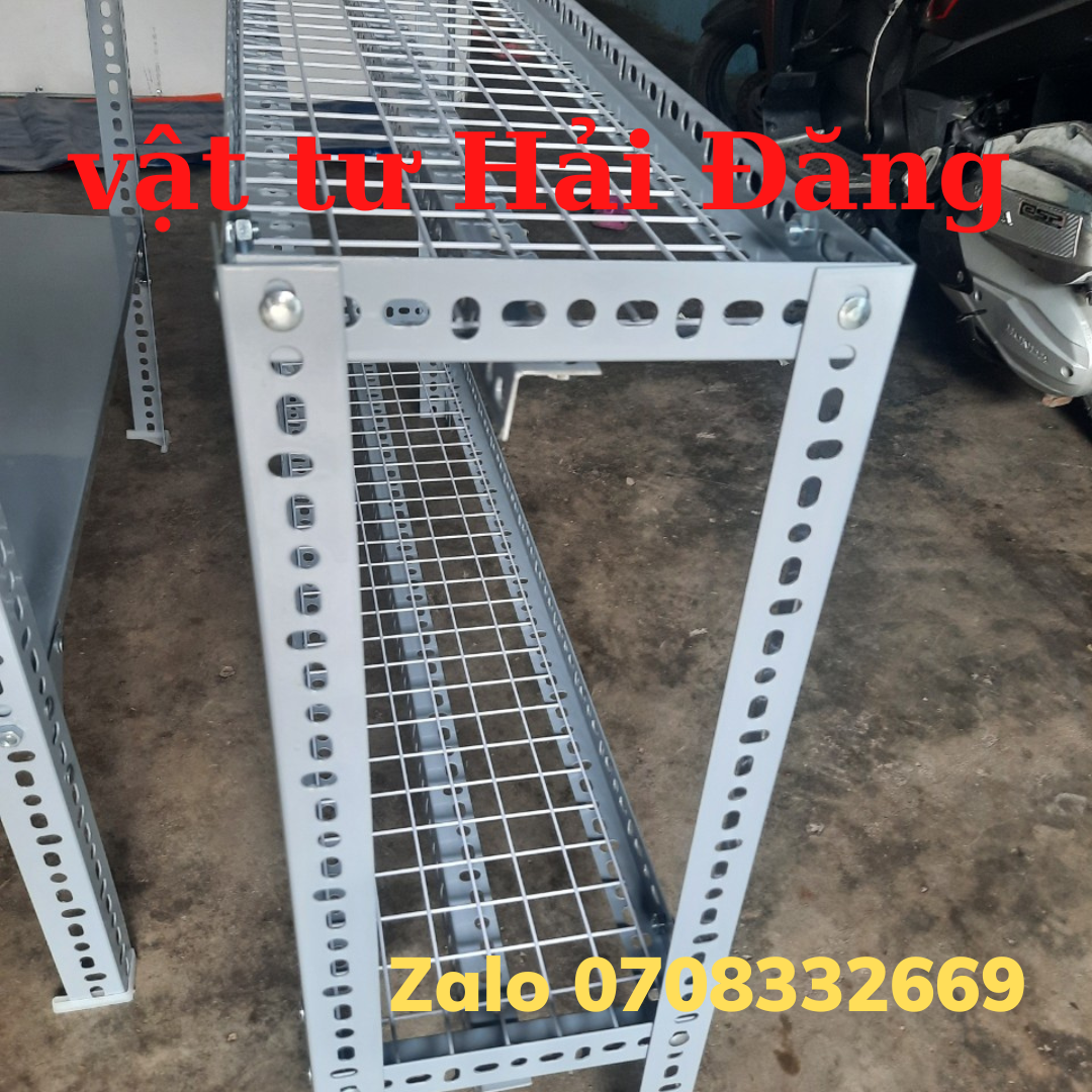 Kệ sắt v lỗ 2 tầng ,vỉ lưới sắt ô vuôngx cao 50cm-60cm-80cm