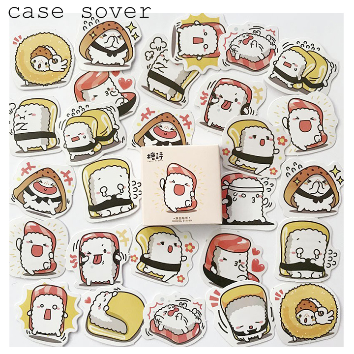 Hộp 45 Sticker Chủ Đề SuShi Cute & Đầu Bếp Rái Cá Trang Trí ...