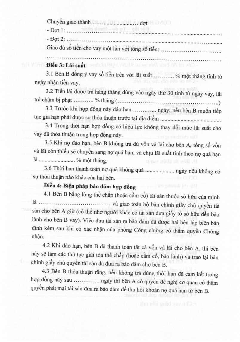 Combo 03 Hợp đồng vay 2024