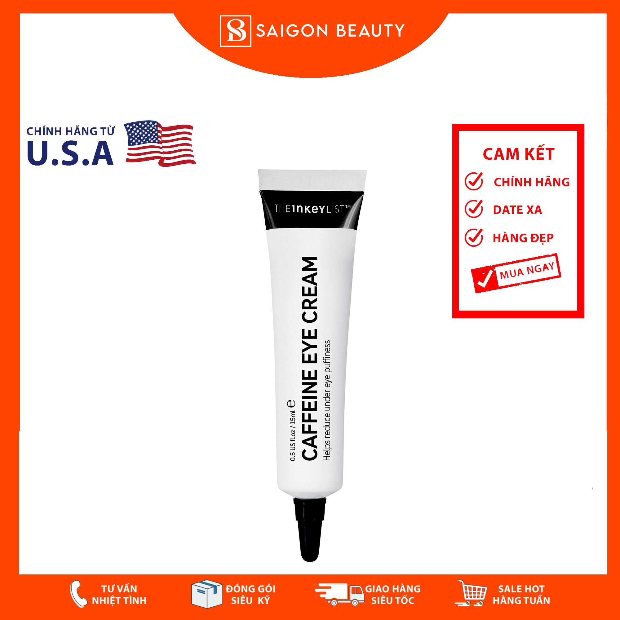 Kem Mắt The INKEY List Caffeine Eye Cream (15mL)