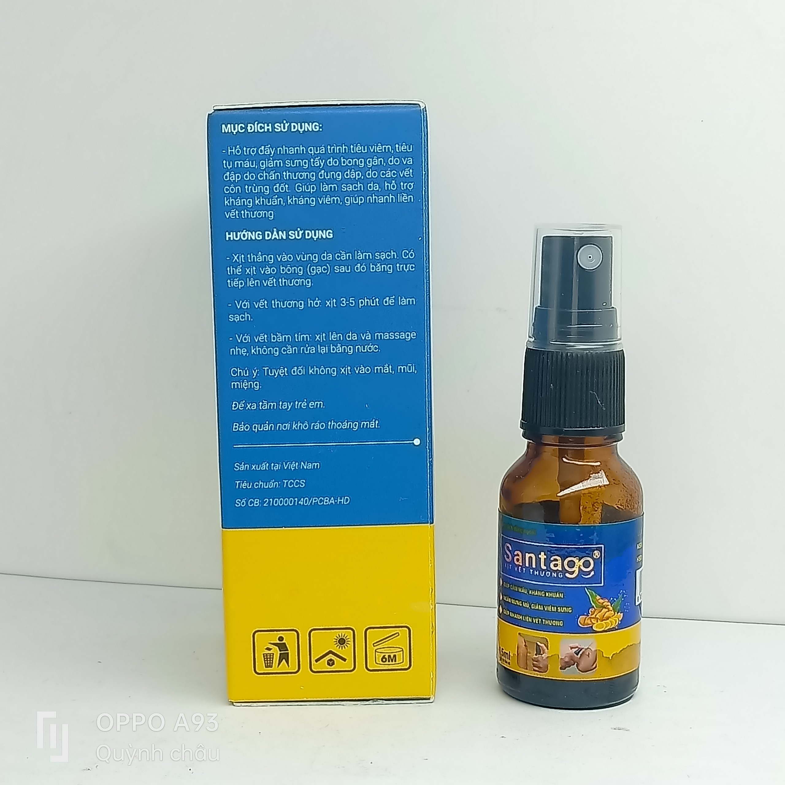 Santago xịt vết thương Nano Bạc