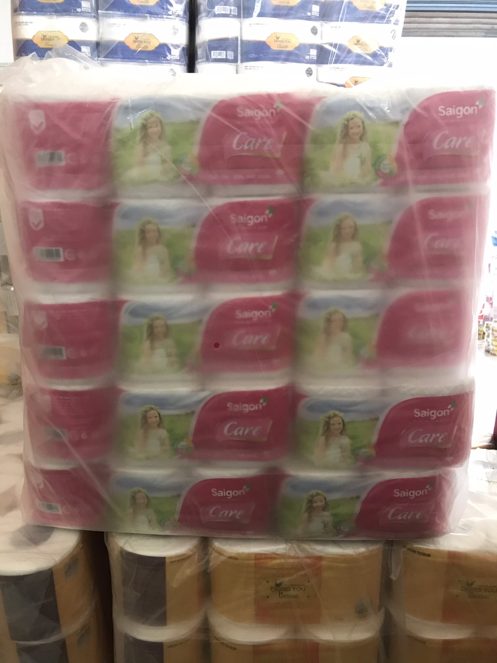 [HCM]1 CÂY (10 LỐC) GIẤY VỆ SINH SÀI GÒN CARE CÓ LÕI