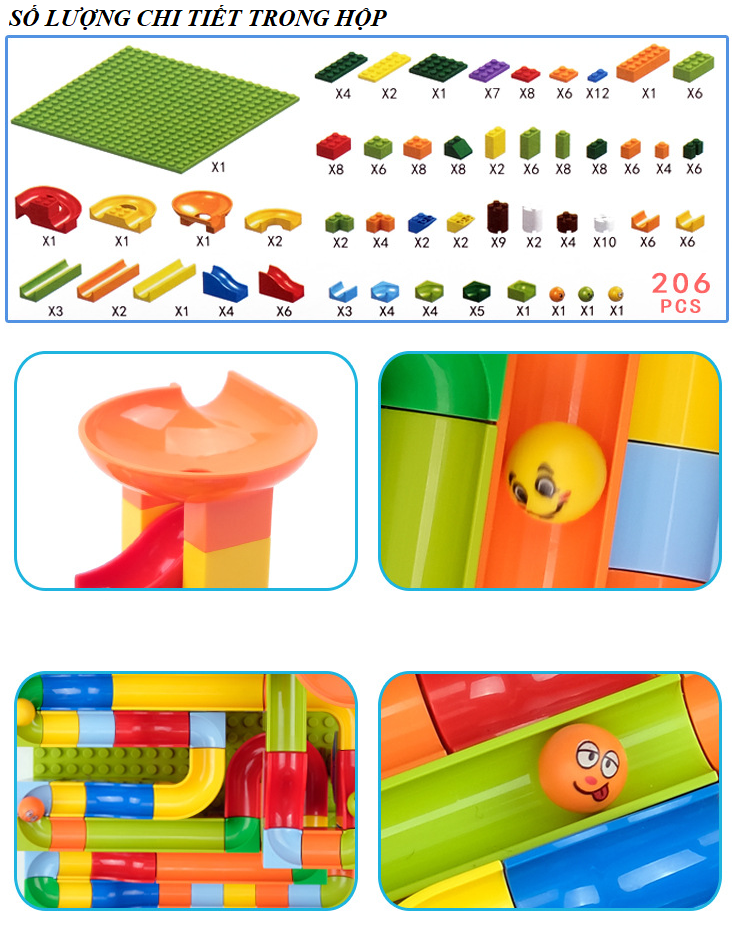 LEGO Slide for children (206 details) - Smart assembling toys to develop thinking