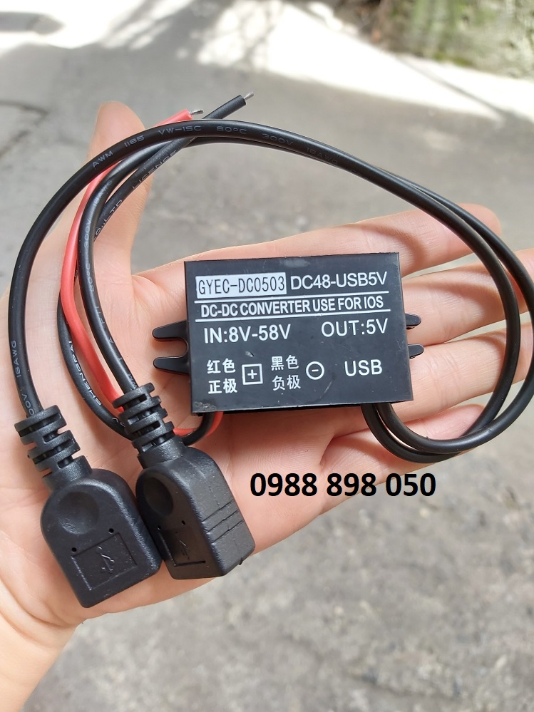 chuyển điện 12v sang 5v cổng sạc usb
