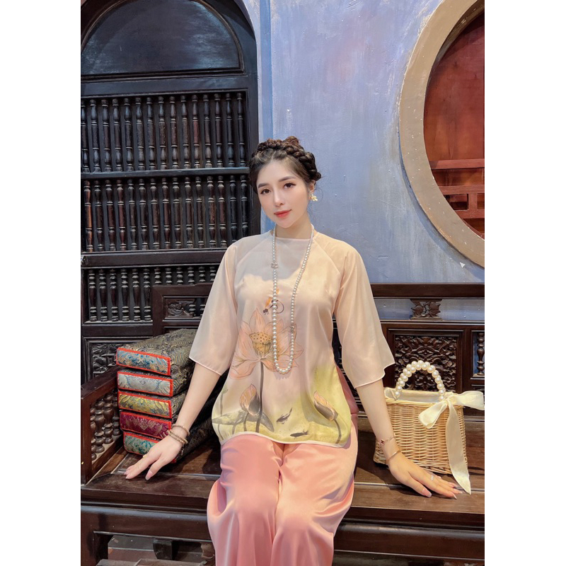 Đồ lam,Bộ lụa nữ,Pháp phục phật tử,Quần áo đi chùa