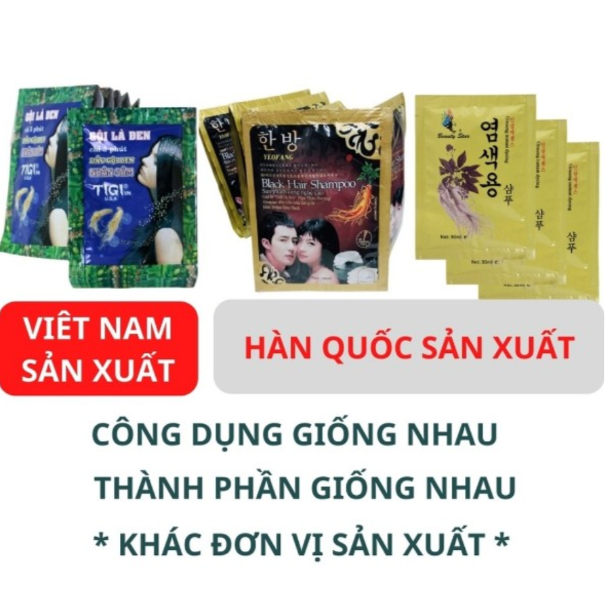 Combo of 10 Packs of Herbal Ginseng Hair Blackening Shampoo