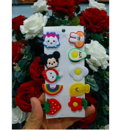 Set 10 kẹp tóc đáng yêu cho bé ( 1 vỉ = 10 kẹp mix ngẫu nhiên các hình)