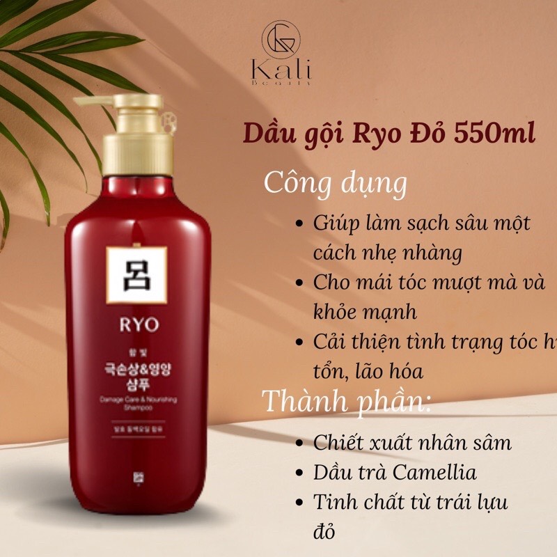 Dầu gội và dầu xả Ryo Hàn Quốc 500ml