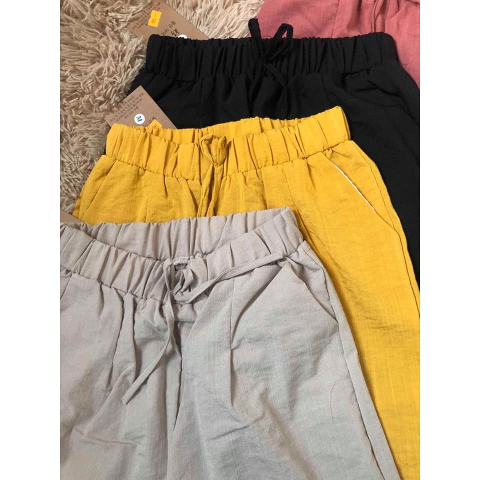 Quần vải đũ dáng lỡ baggy