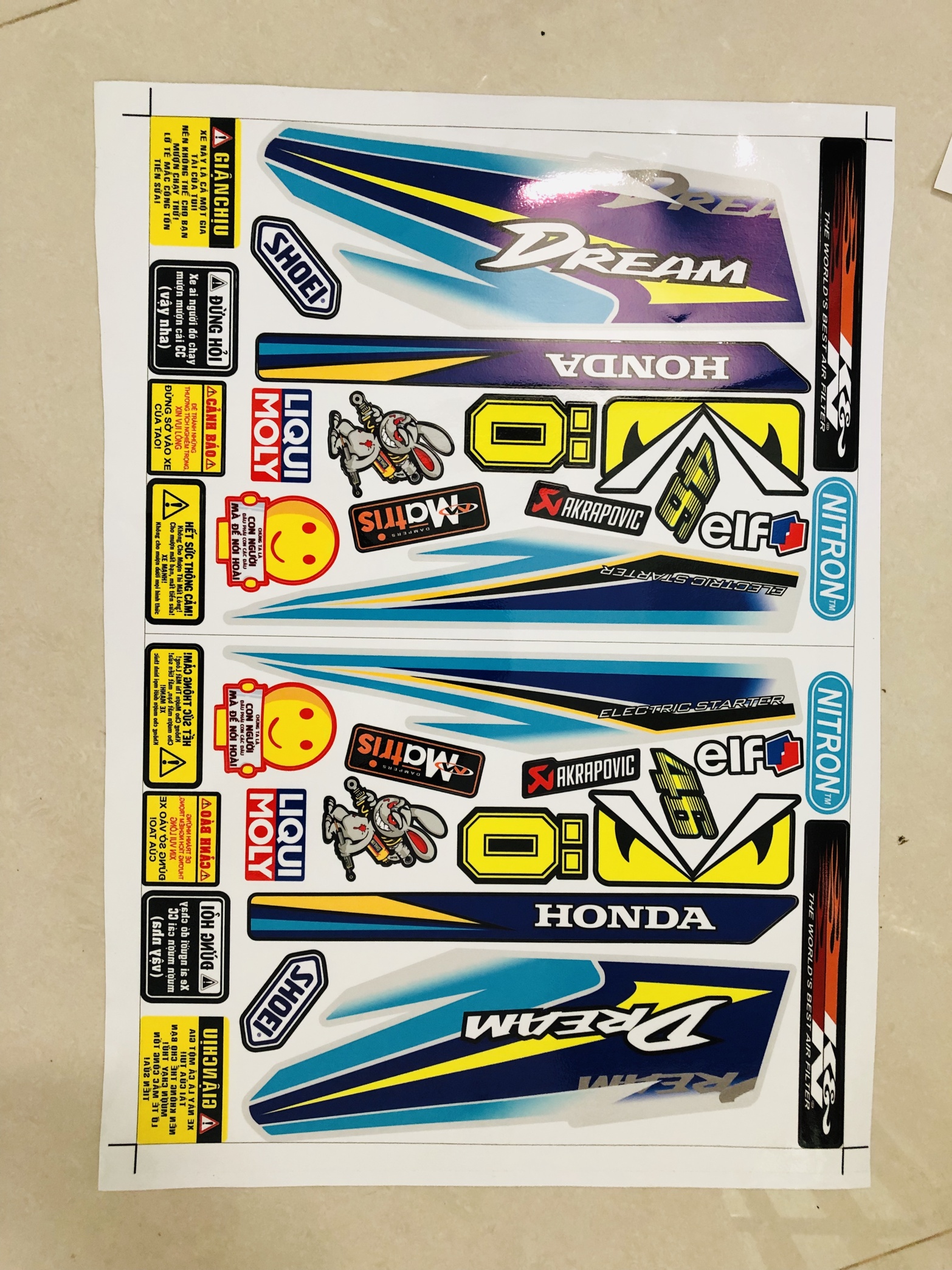 Tem xe DREAM XANH DÁN XE BẠC