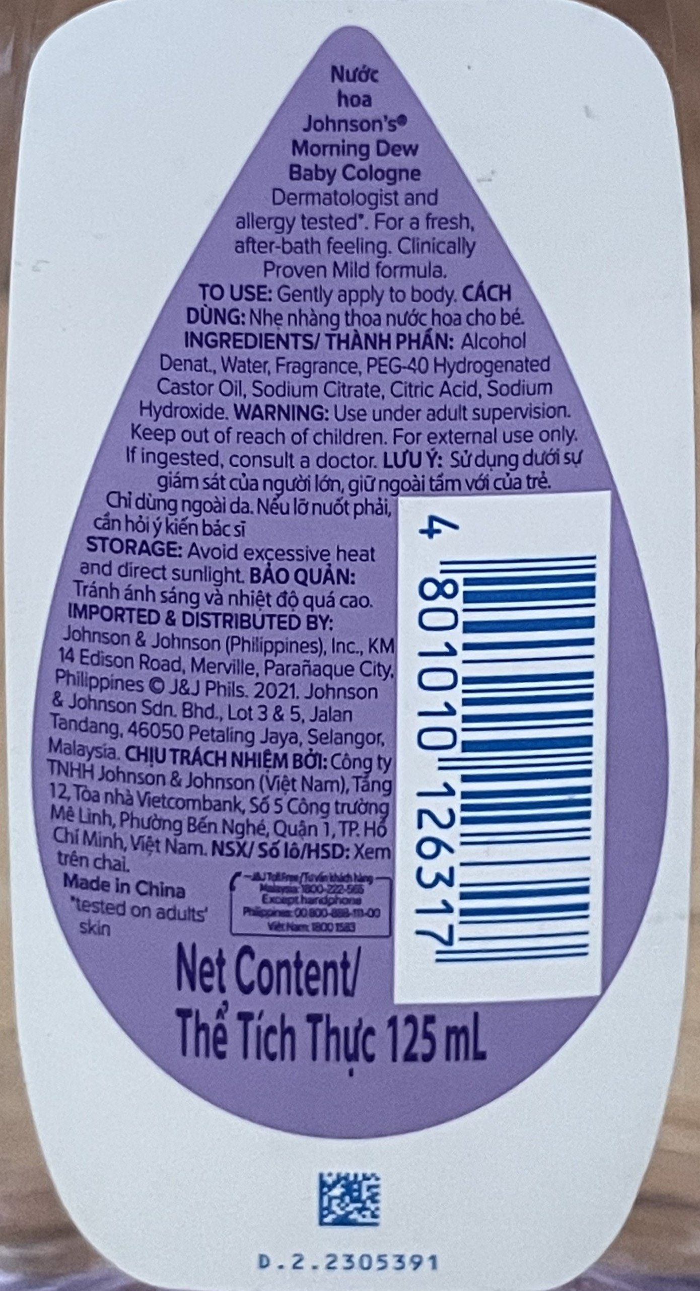 Nước hoa Johnson's 125ml - BACH HOA HV