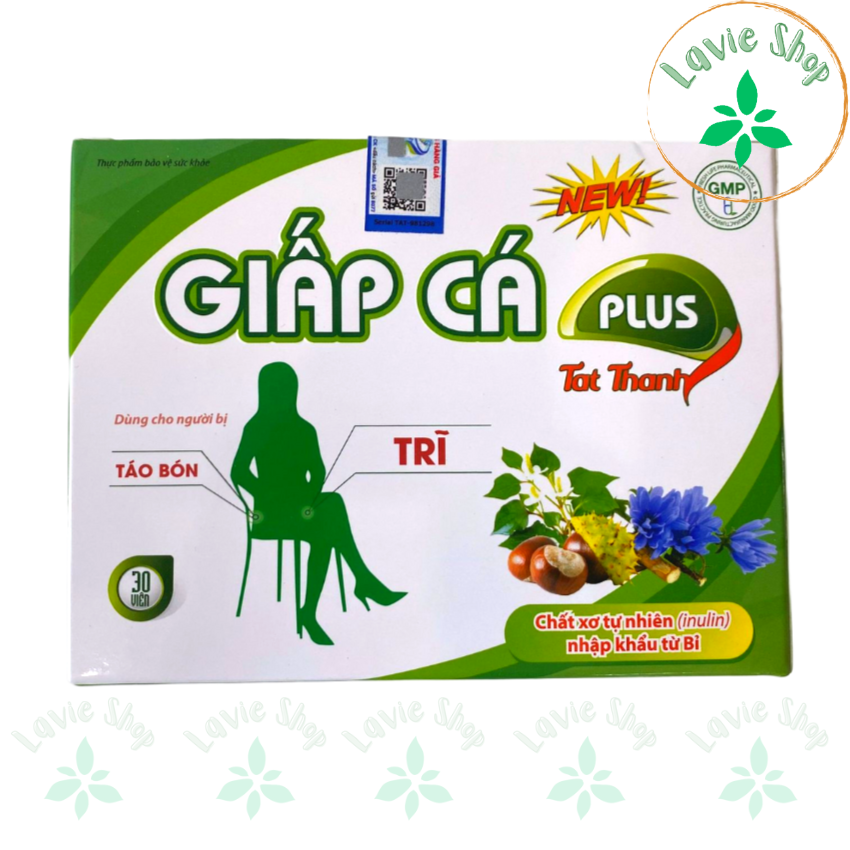 Giấp cá plus - giúp giảm trĩ, táo bón hộp 30v