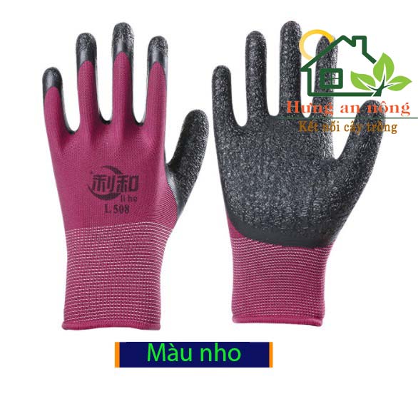 BTL3 - bao tay lao động chất liệu phủ cao su tự nhiên, kim dệt chống nhăn, chống trượt, chống trầy xước, chịu nhiệt