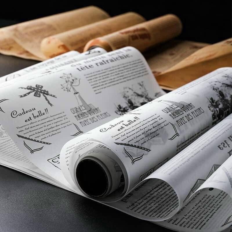 Giấy Thấm Dầu Nướng Hai Mặt, Khay Đựng Thức Ăn Cổ Điển, Giấy Chiên Giòn Giấy Dầu Nướng Silicon -GIẤY NẾN, GIẤY NƯỚNG BÁNH cuộn-Giấy được tráng bằng một lớp silicon chống Dính sử dụng với lò nướng và lò vi sóng