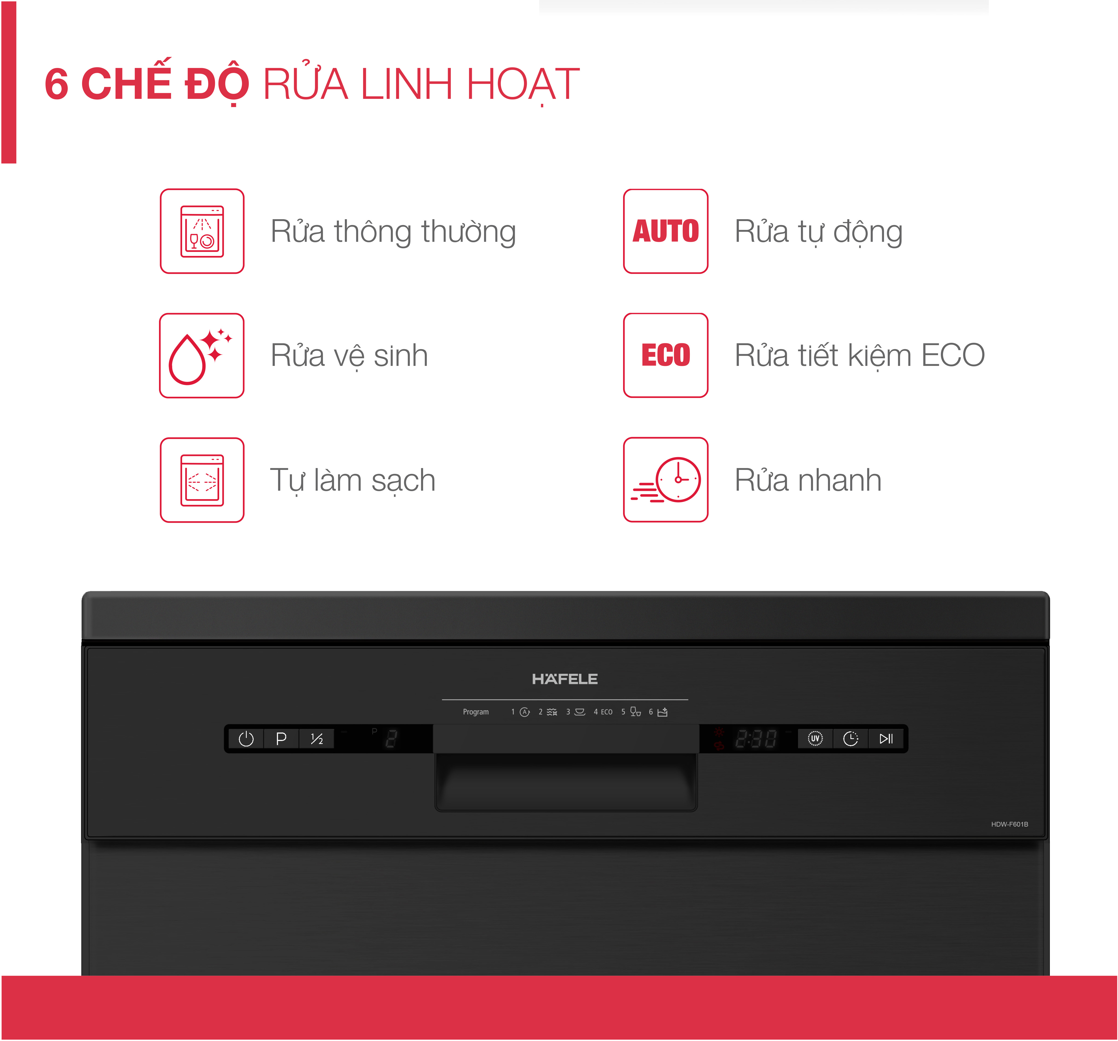 Máy rửa chén Hafele HDW-F601B 535.29.670