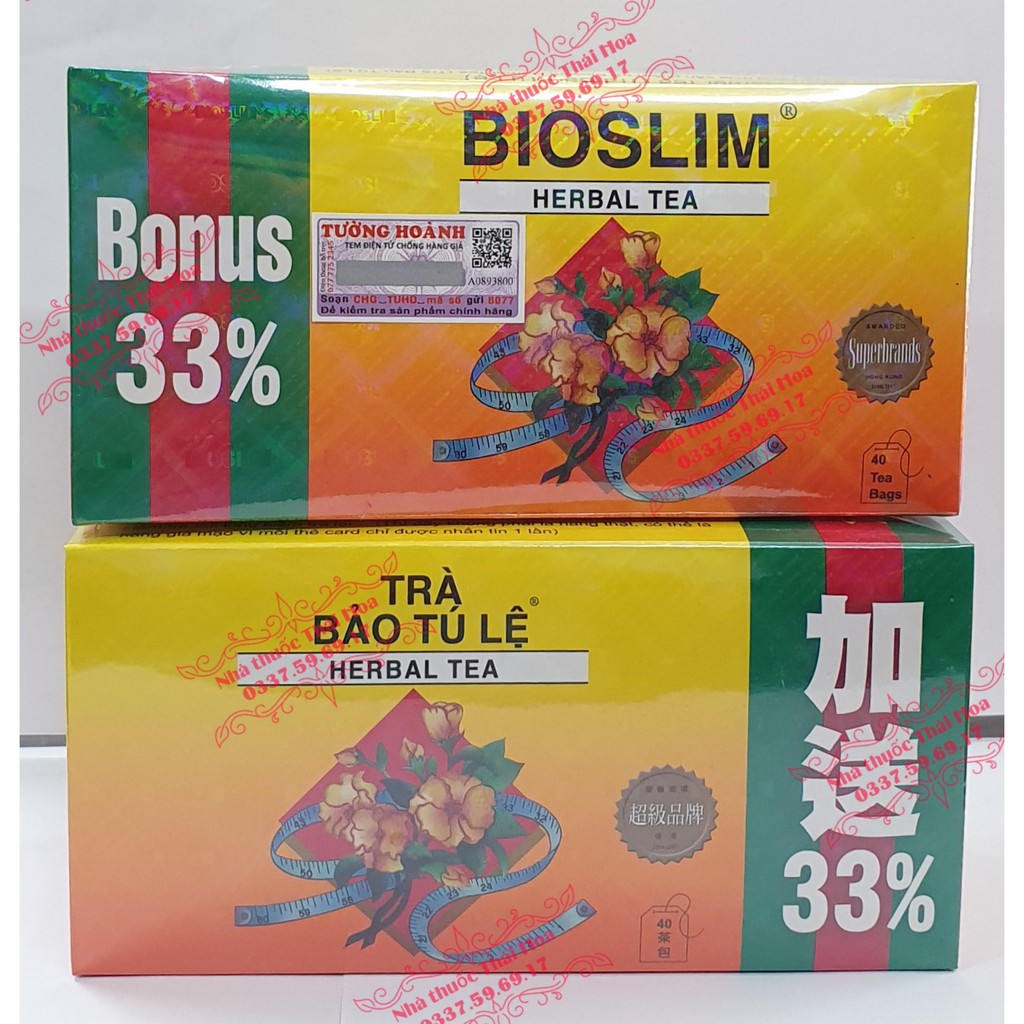 TRÀ GIẢM CÂN BIOSLIM (BẢO TÚ LỆ) - HỘP 40 TÚI