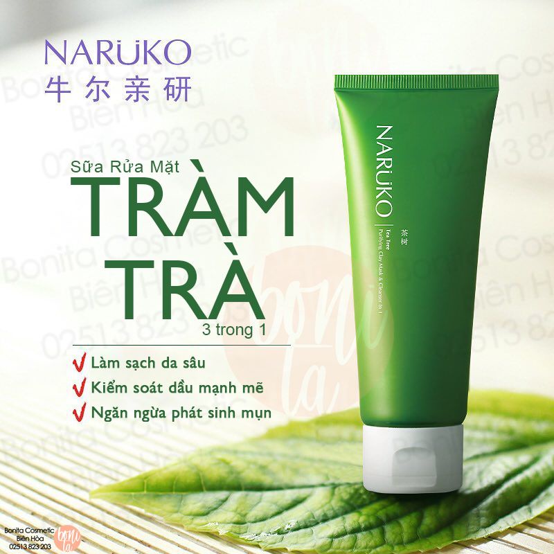 Sữa Rửa Mặt Naruko Tea Tree Purifying Clay Mask & Cleanser In 1