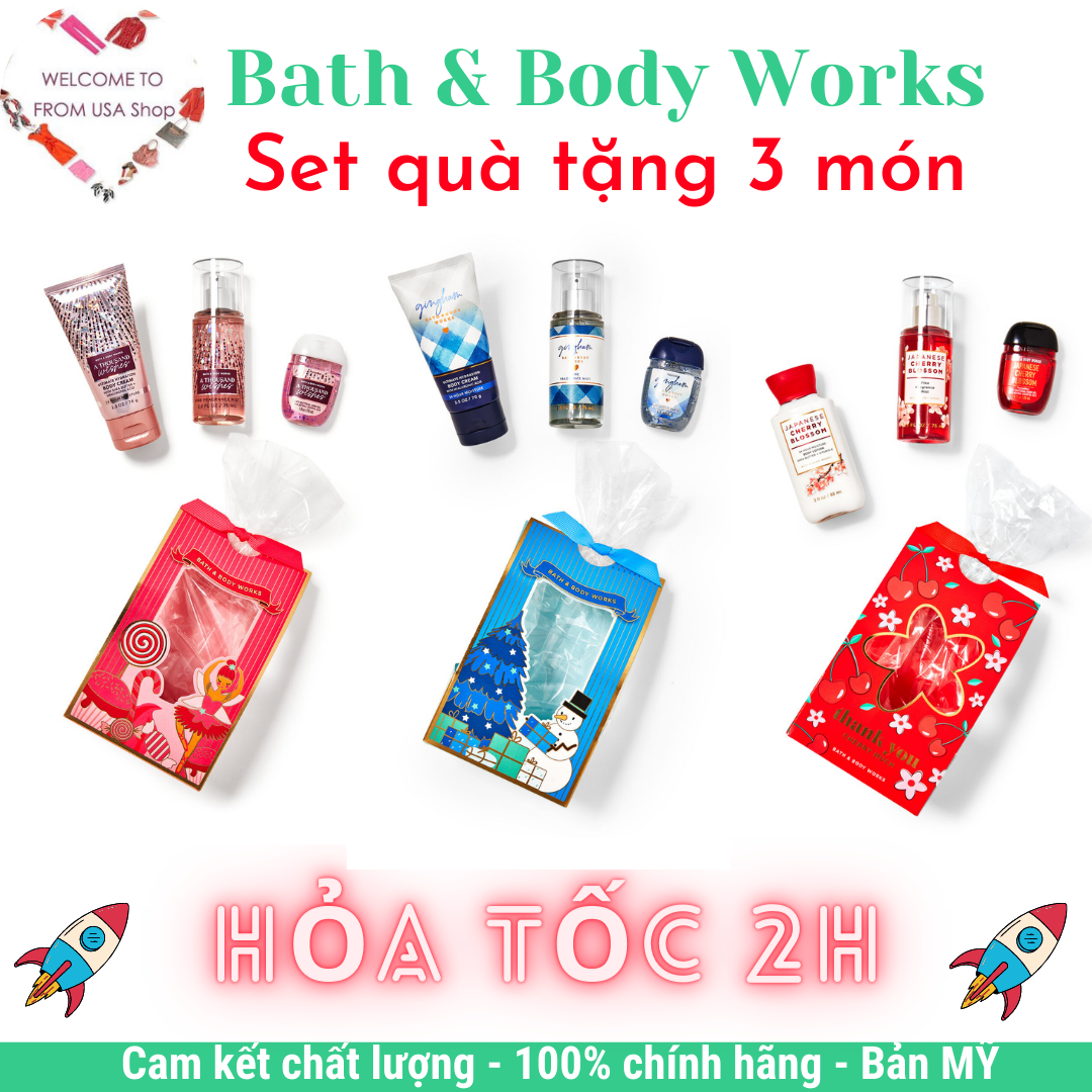 (Hàng Mỹ) Set quà tặng mini siêu thơm 3 món BBW Bath & Body Works