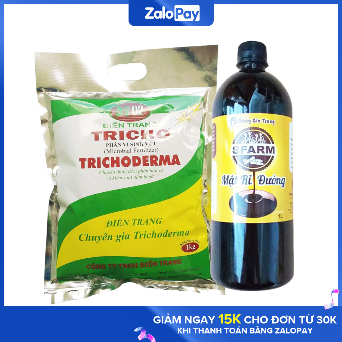 Bộ Đôi Mật Rỉ Đường 1 Lít Và Nấm Đối Kháng Trichoderma 1kg