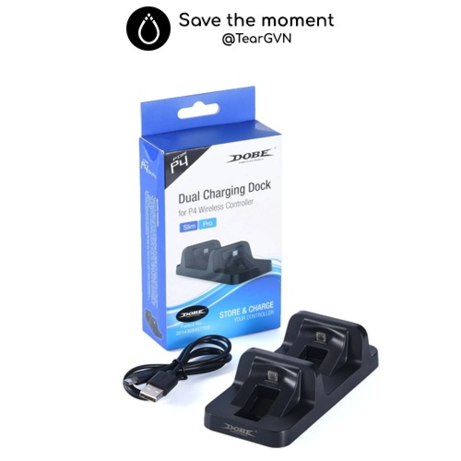 Dock sạc tay cầm và cáp sạc DOBE kiểu tay úp ngược cho PS4
