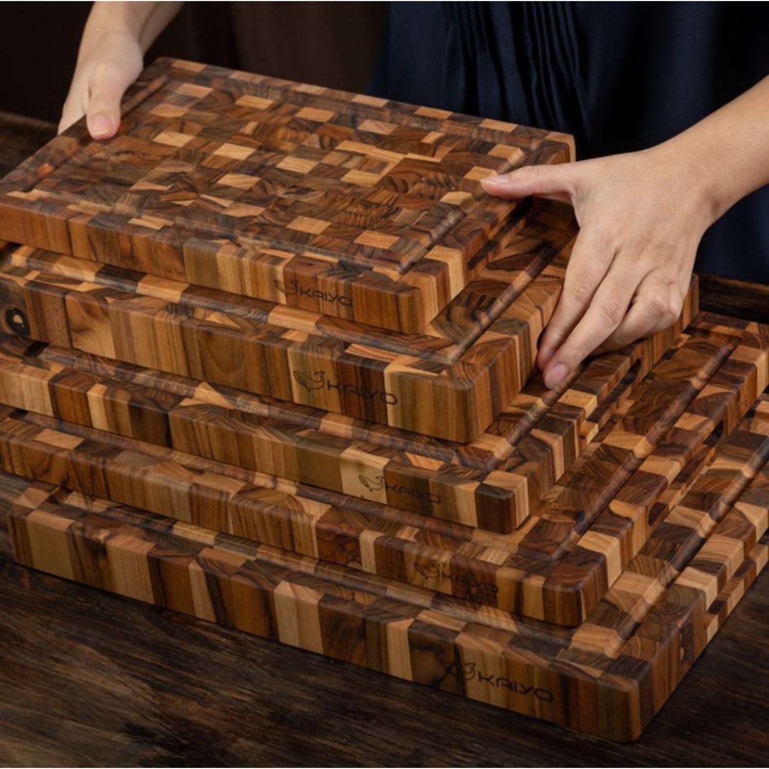 Thớt Gỗ Teak Đầu Cây KAIYO Thớt Siêu Bền Của MASTER CHEF