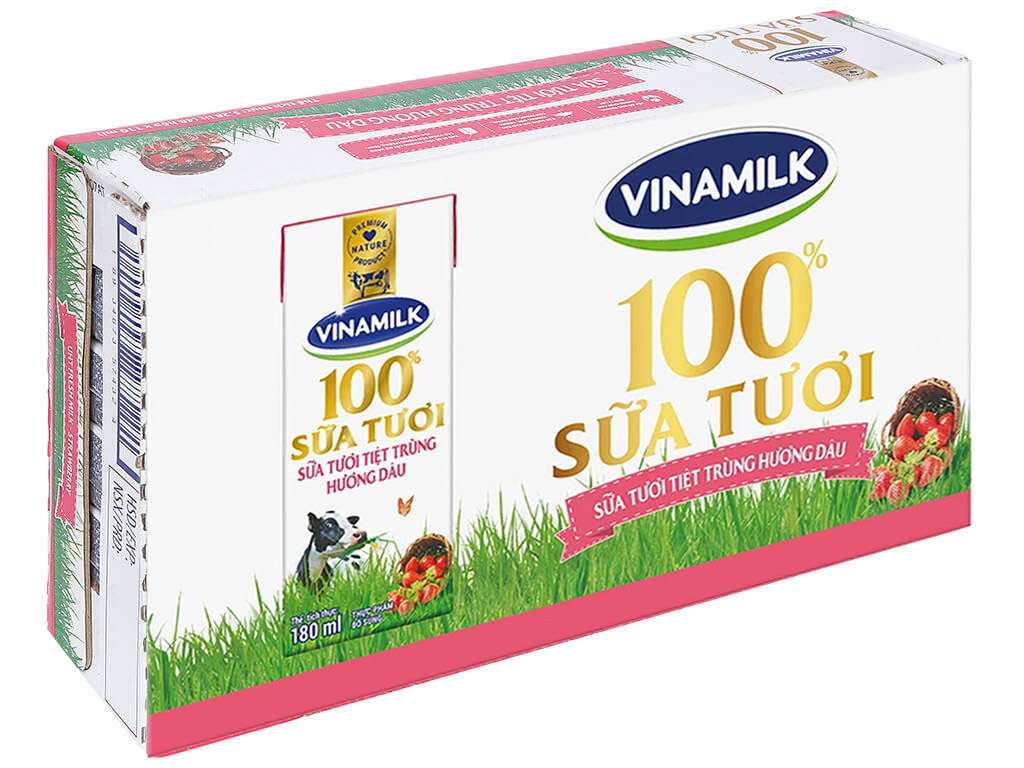 Sữa Tươi Vinamilk 100% Hộp 180ml ( Thùng 48 hộp )