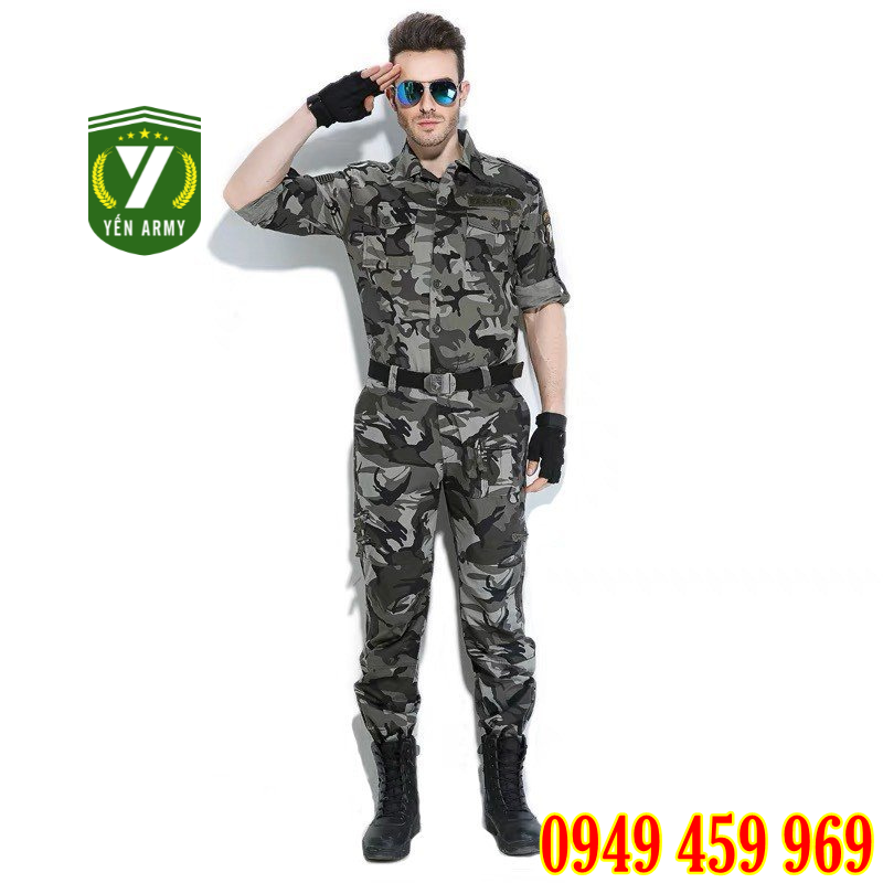 Bộ Quần Áo Sơ Mi Lính Nam Dài Tay Màu Rằn Ri Túi Khóa Chéo - Mã A107 ...