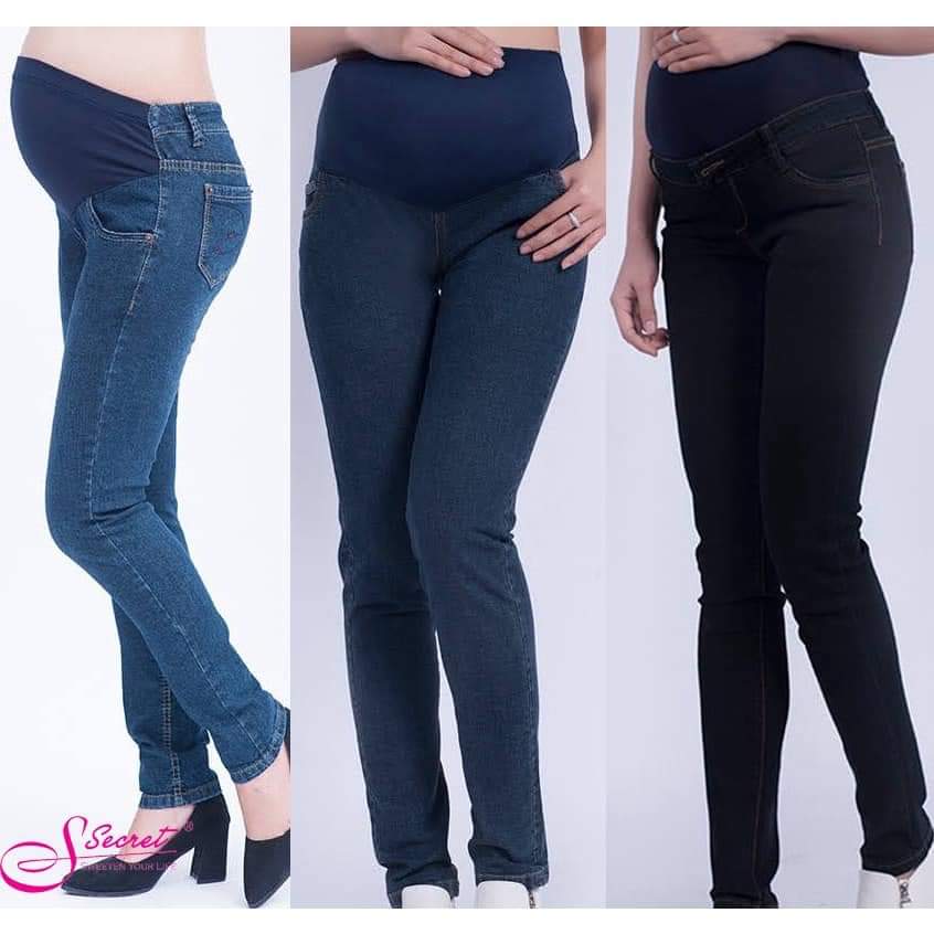 Quần bò bầu jeans đẹp Aidenshop quần bầu công sở