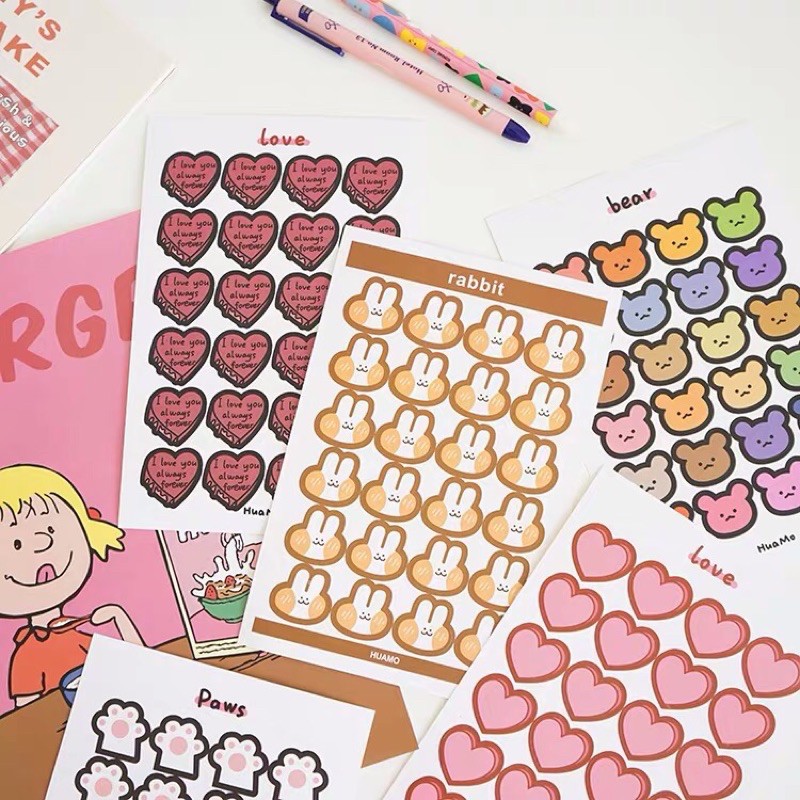 Sticker dán tranh ảnh, postcard ngộ nghĩnh- may.decor -
