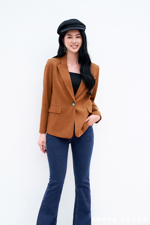 Blazer casual style da lộn 312BL1036 ADOREDRESS