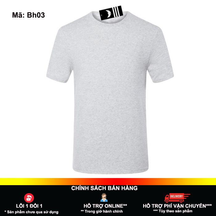 Áo thun nam cổ tròn màu xám