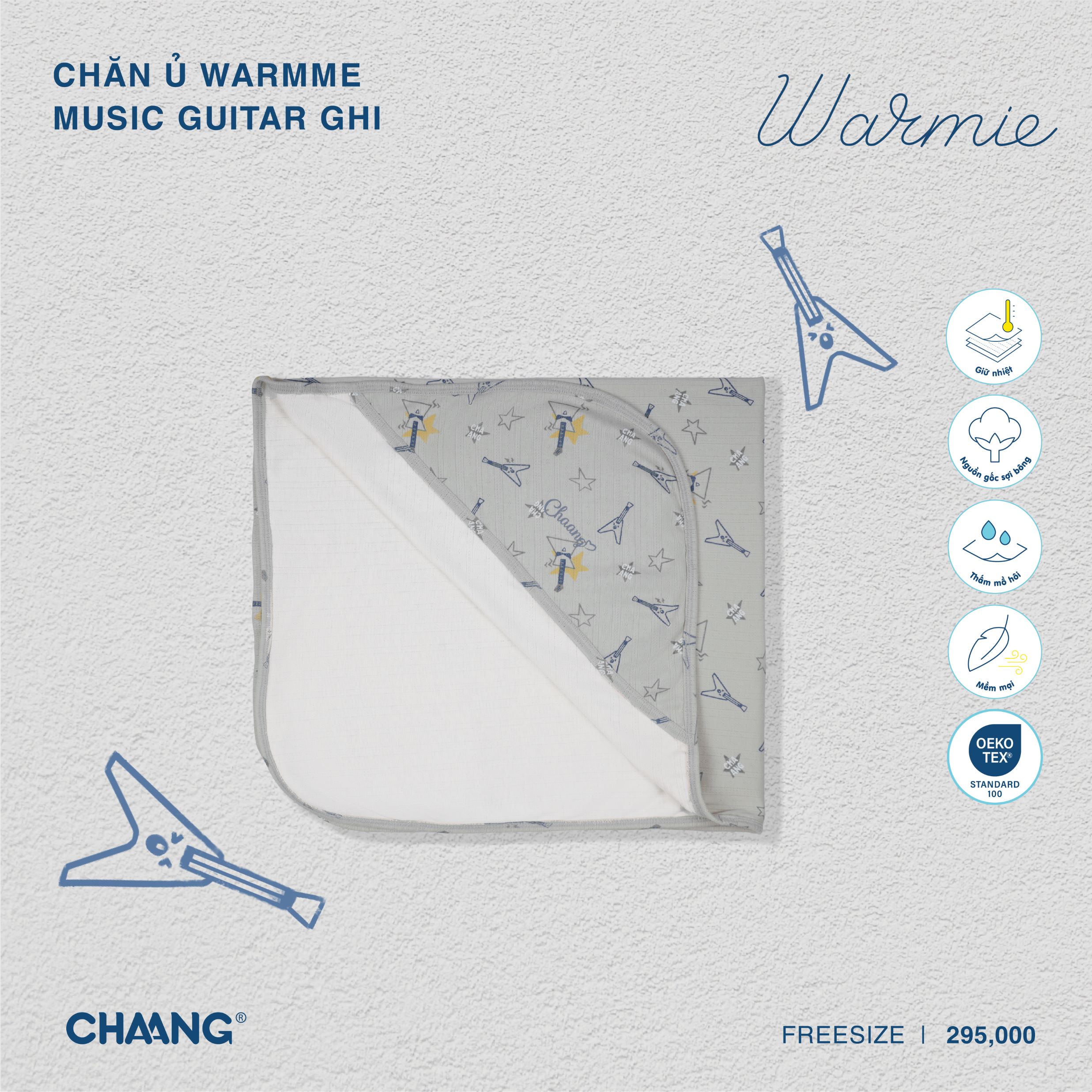 [CHAANG] Chăn ủ Warmme 90x100cm Music Chaang