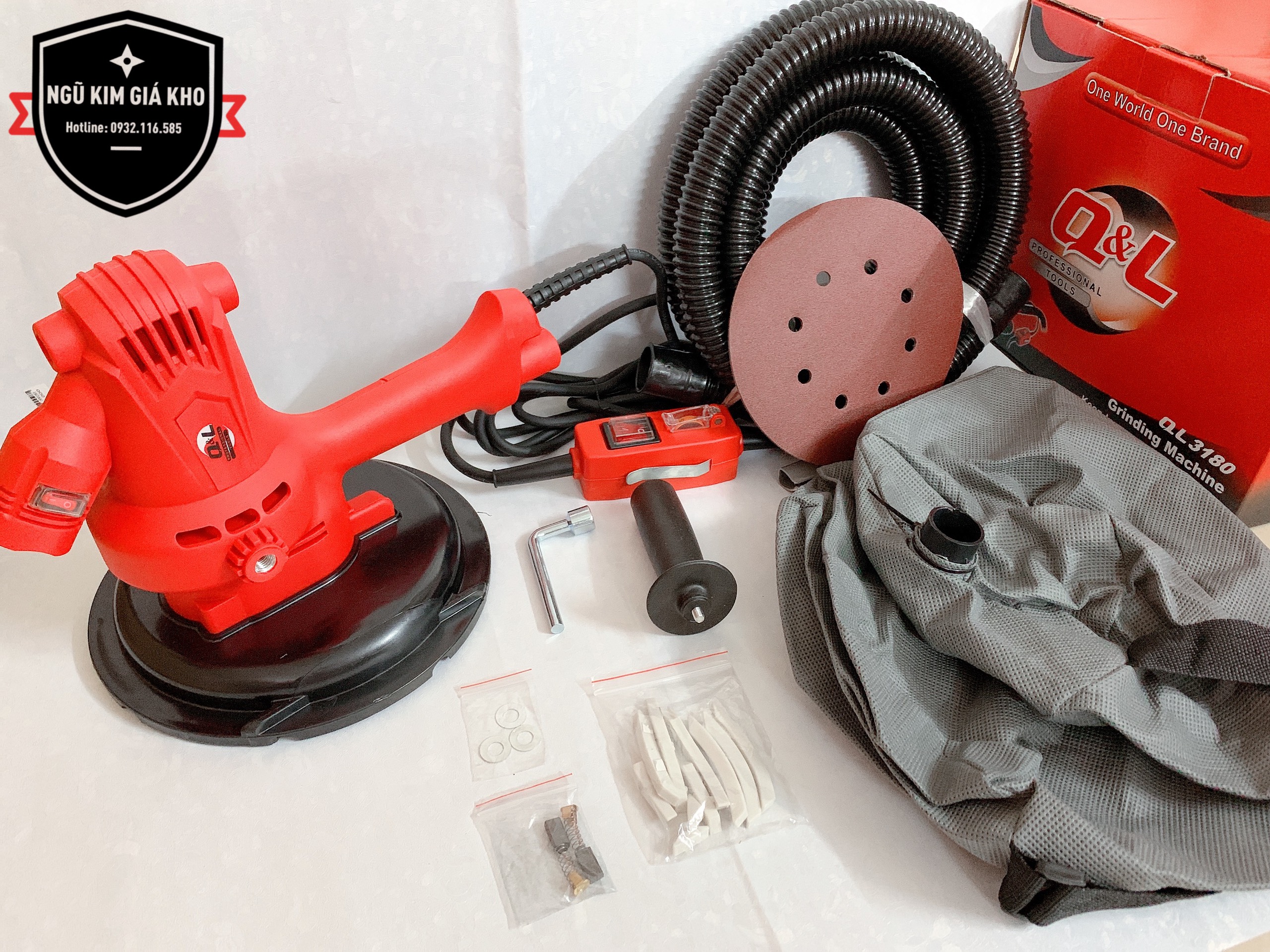 Máy Chà Nhám Tường, Sơn Bả Q&L - QL 3180 Có Đèn