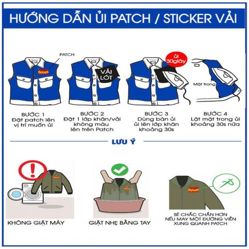 Combo 5 Sticker Thêu Ủi Trắng Đen (MS63379)