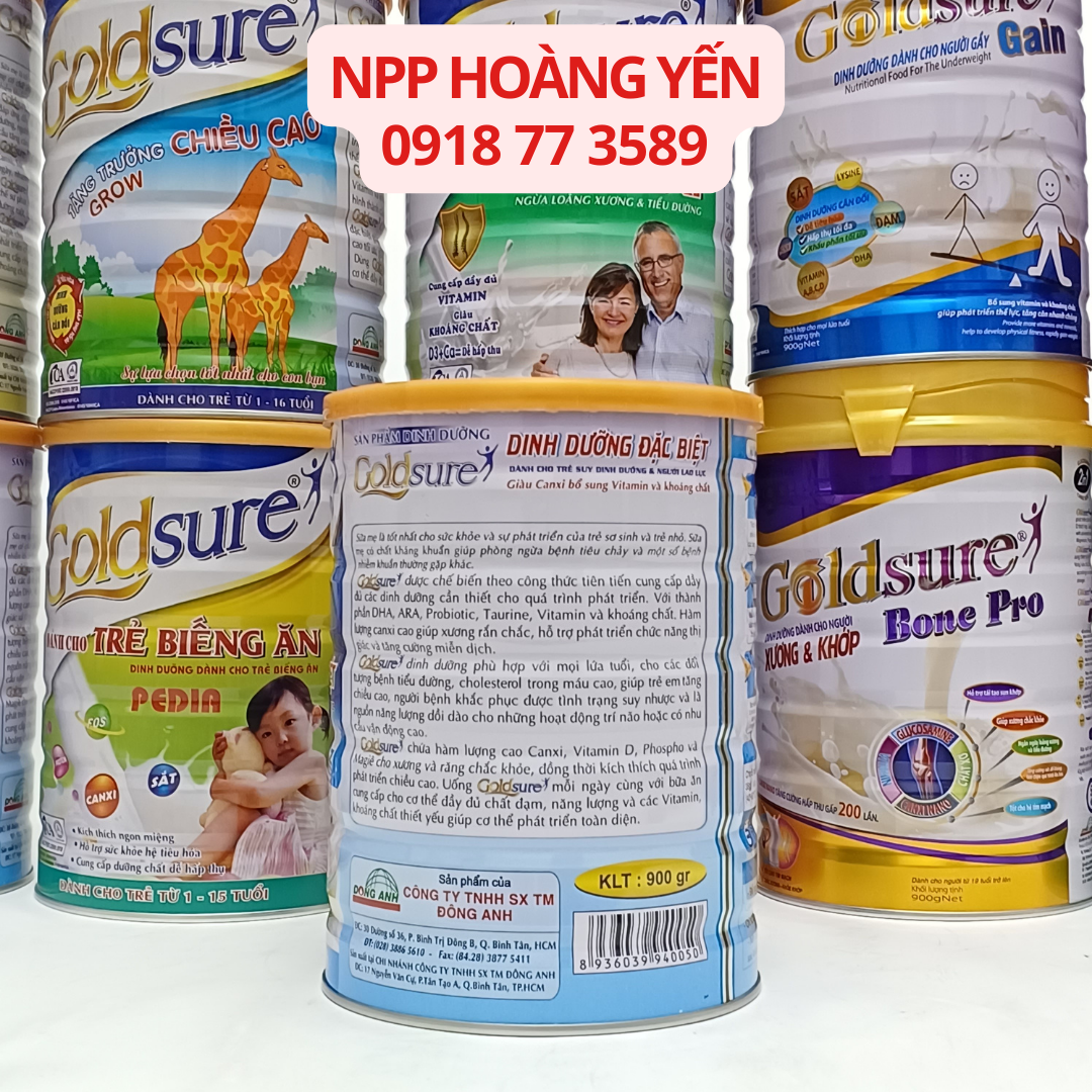 Sữa tăng cân GOLDSURE PEDIA NL cho trẻ biếng ăn 900g (có video)