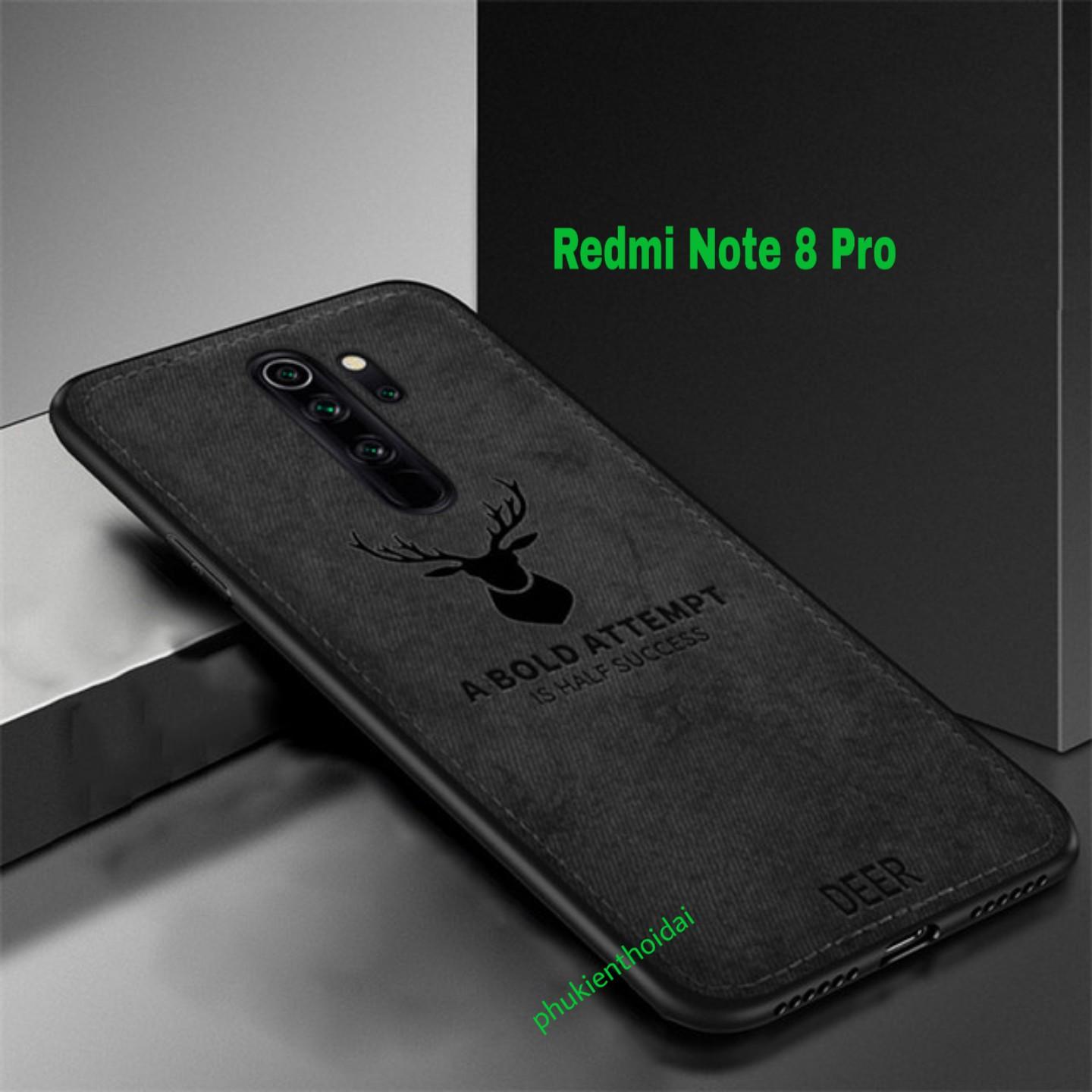 Ốp lưng Vải đầu Hươu cho Redmi Note 8 Pro thời trang cao cấp