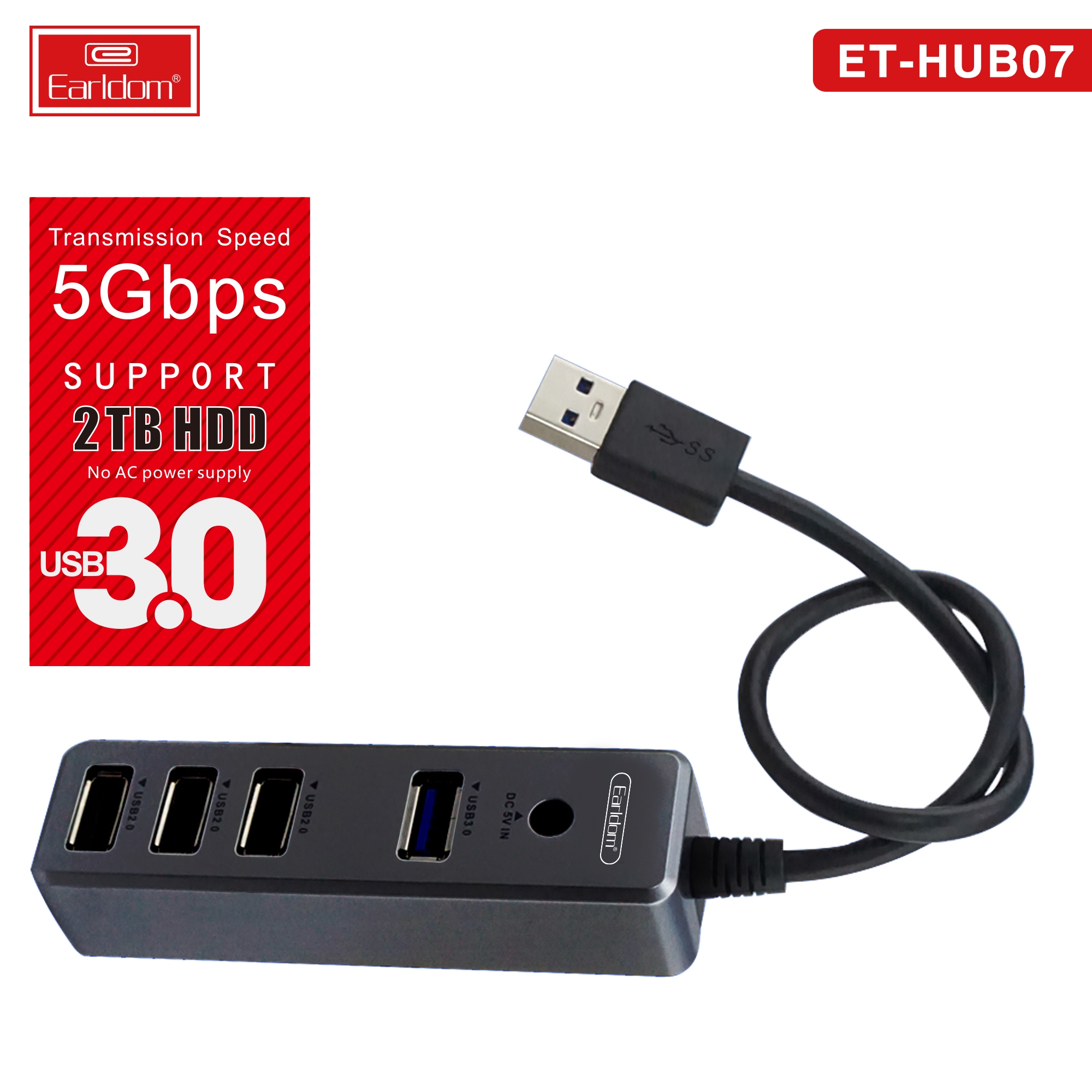 Ổ Cắm USB Earldom 4 Cổng HUB 07 - Ổ Chia Kết Nối USB