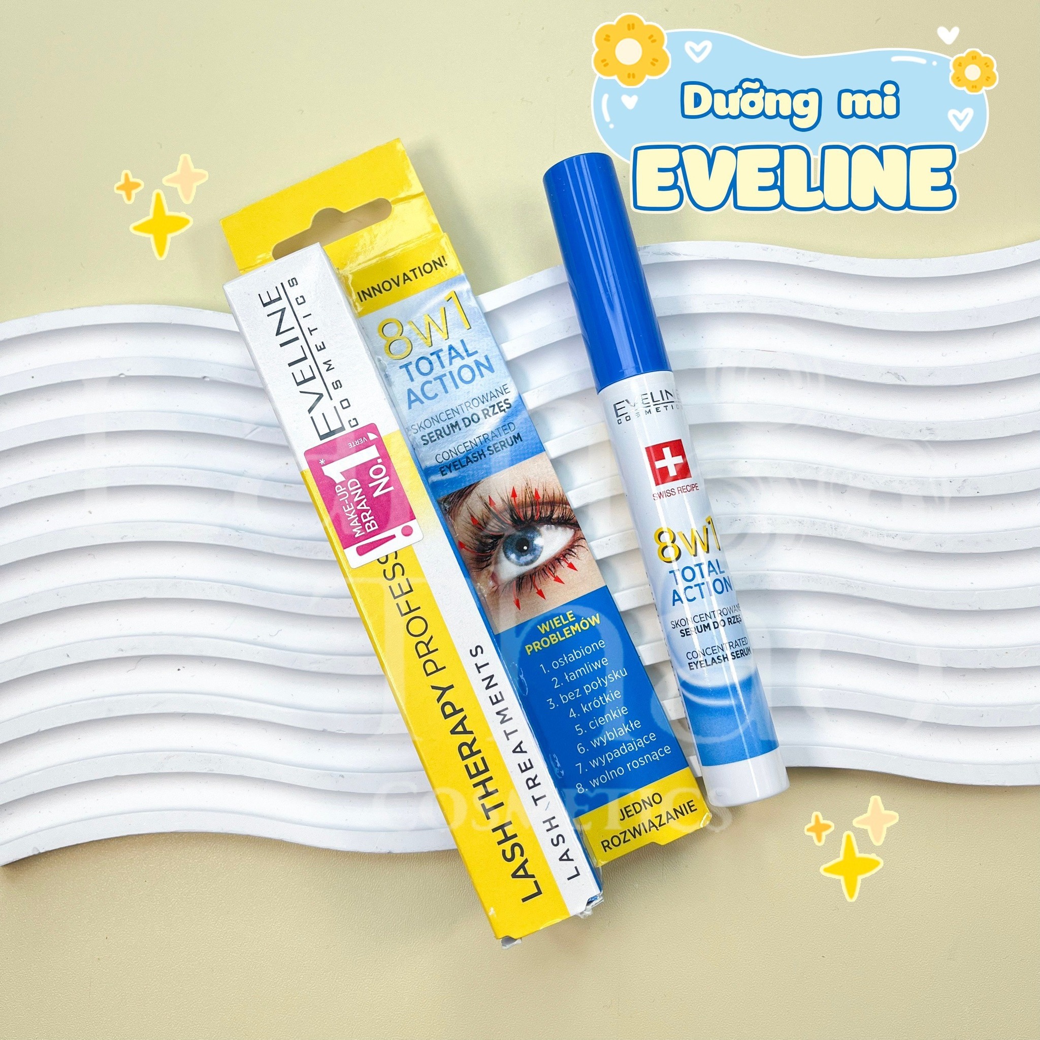 Dưỡng Mi Eveline 8 in 1 Total Action Lash Therapy Professional 10ml