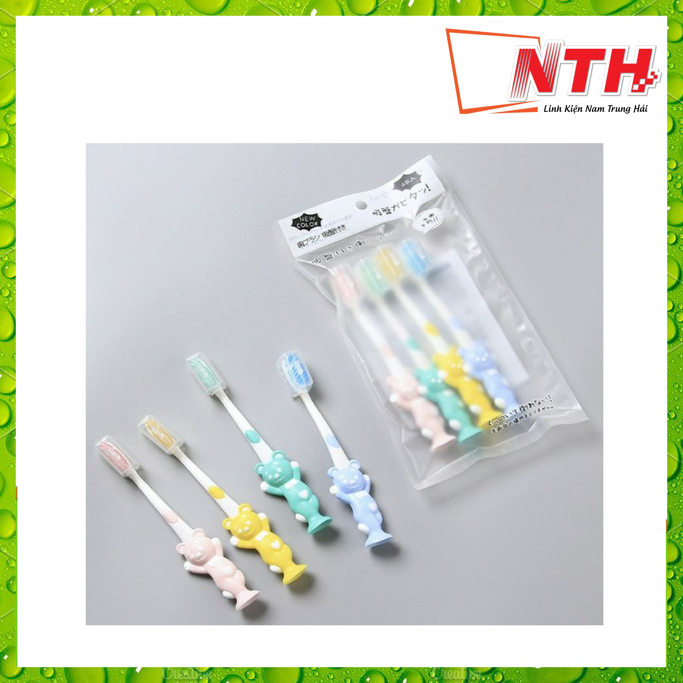 [HCM]Set 4 bàn chải đánh răng có nắp hình thú cho bé
