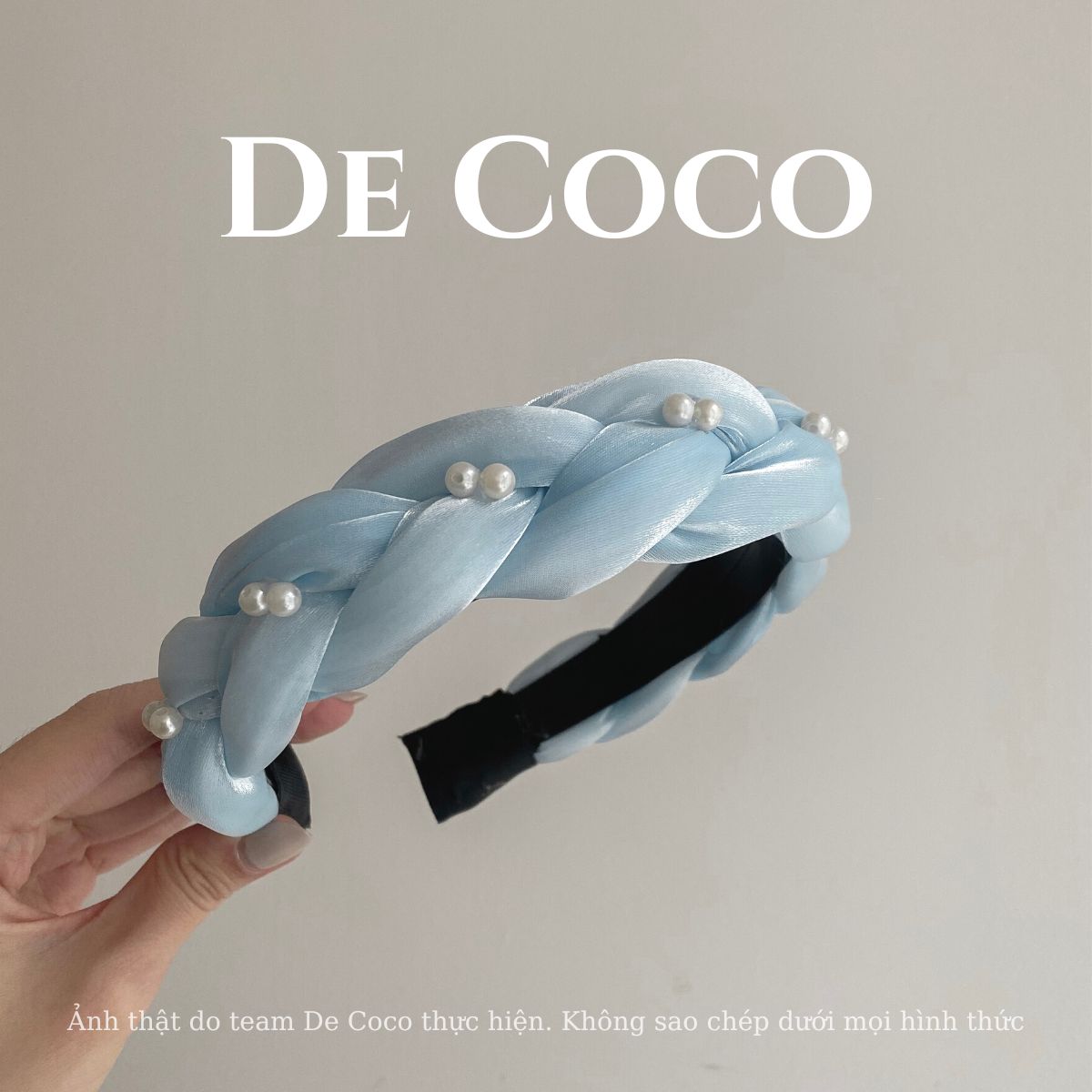 Mấn lụa tết, bờm tóc, cài tóc đính hạt trai Nomi De Coco