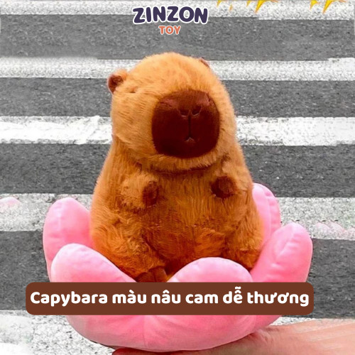 Gấu Bông Capybara Hoa Sen Nhồi Bông Êm Mịn