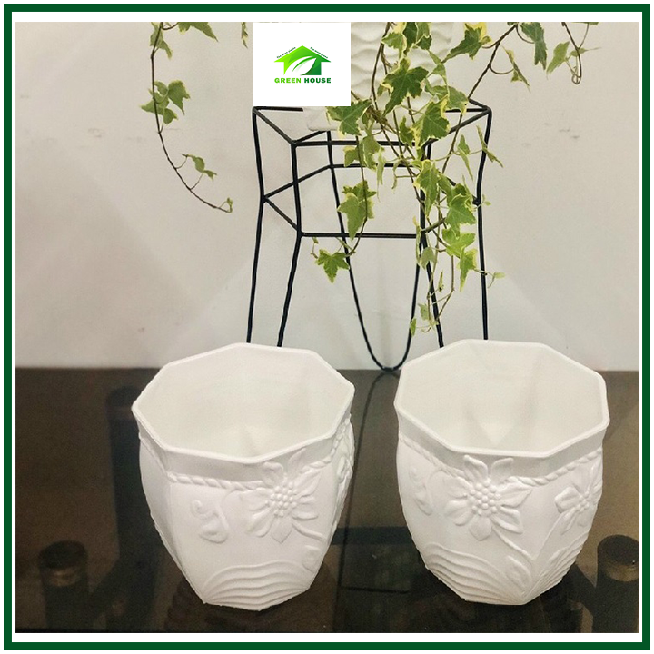 [HCM][GREEN HOUSE] Combo 5 Chậu hoa mây để bàn trắng 17cm