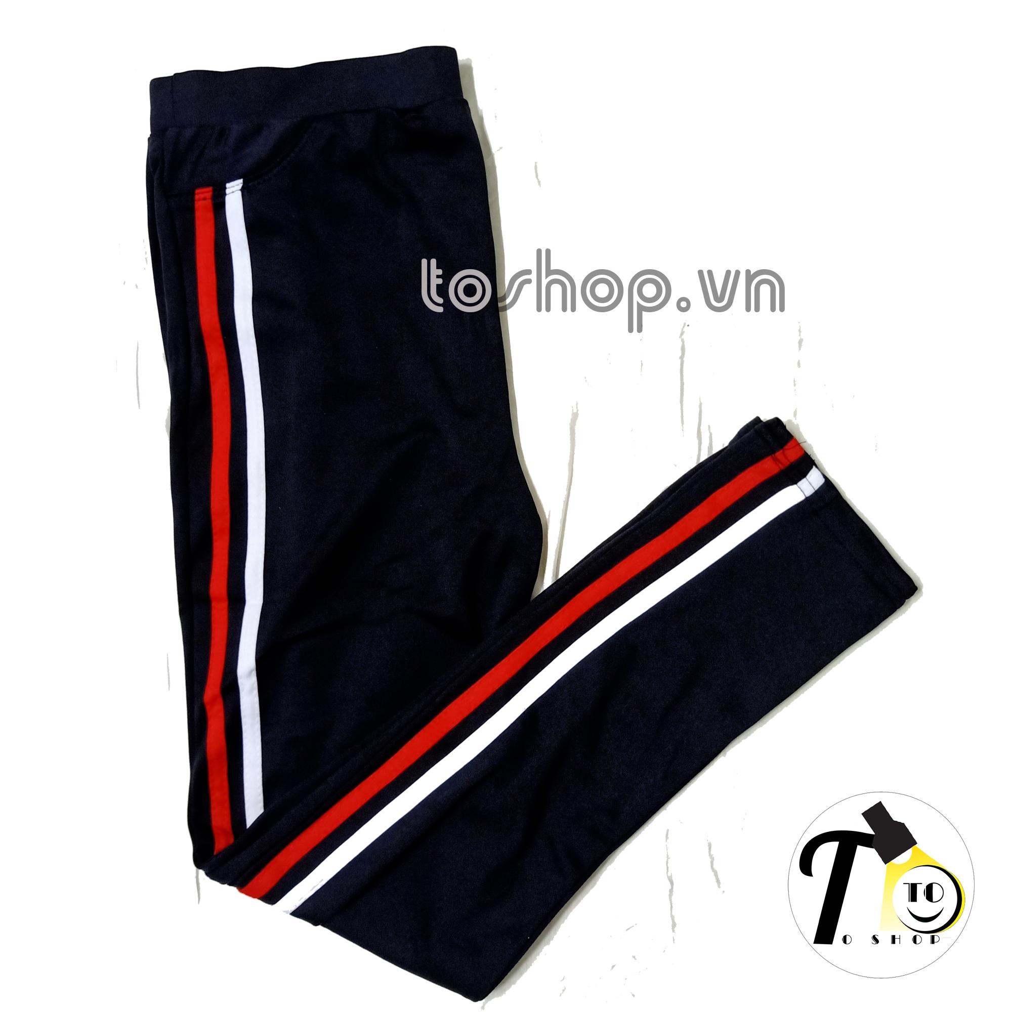 [HCM]Quần Thun Nữ - legging nữ ( 2 sọc trắng đỏ) 2STO2