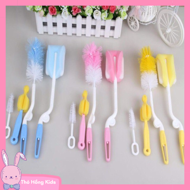 Bộ cọ rửa vệ sinh bình sữa và núm ti cho bé MoonBaby 360 độsạch sẽ tiện