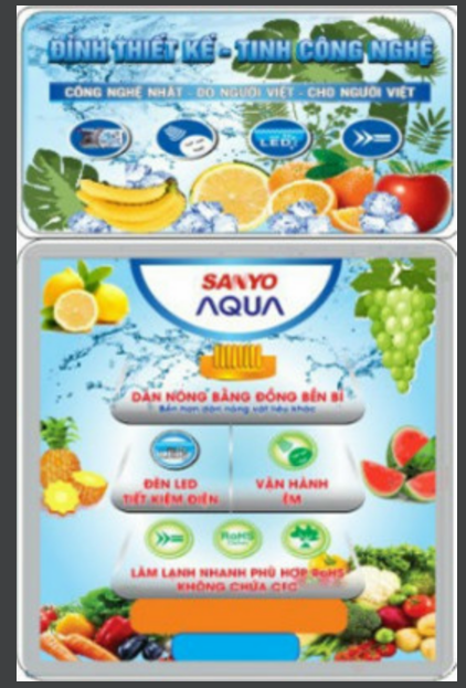 Tem Dán Tủ Lạnh Aqua Và Sanyo - Miếng Dán Tủ Lạnh Sanyo & Aqua ( Dán Bằng Băng Keo 2 Mặt )